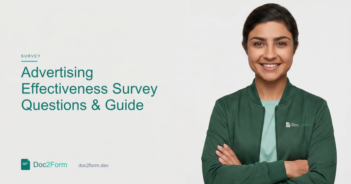Advertising Effectiveness Survey Questions (Awareness to Intent)