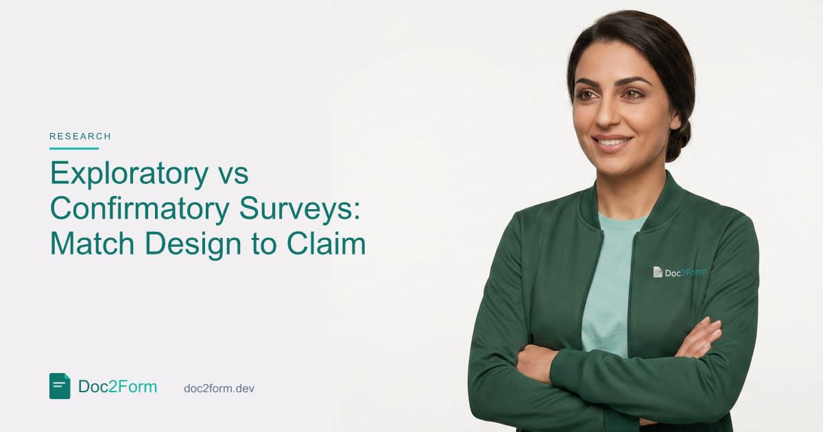 Exploratory vs Confirmatory Surveys: Match Design to Your Claim