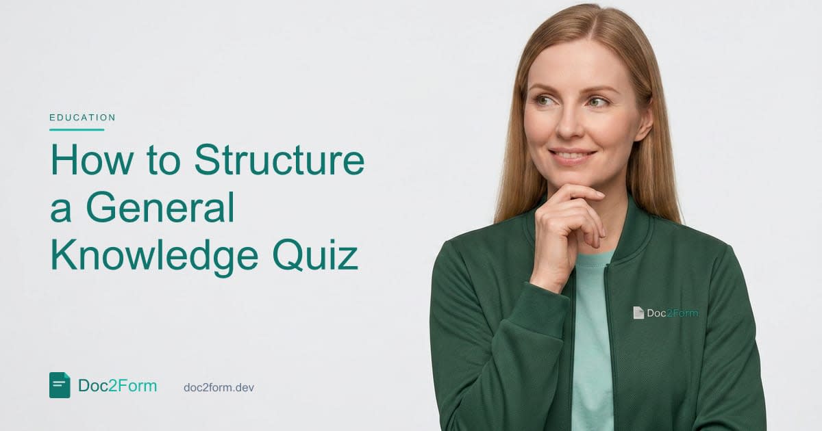 How to Structure a General Knowledge Quiz