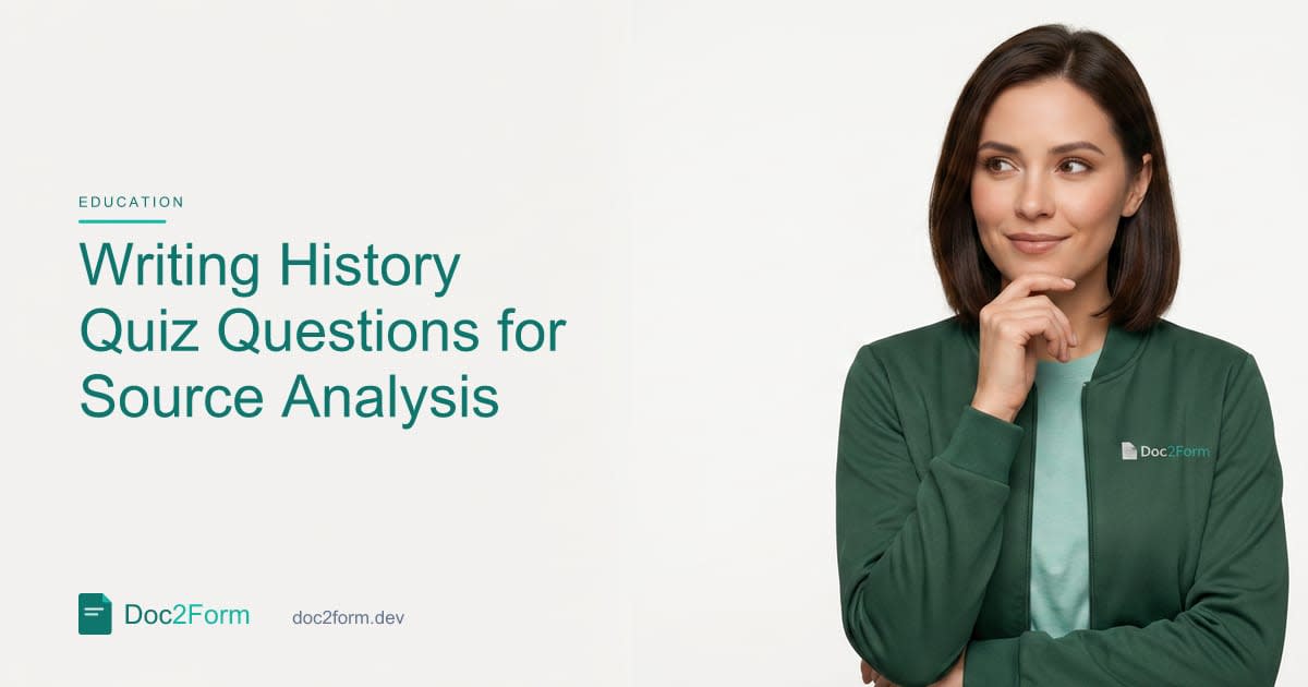 Writing History Quiz Questions That Test Source Analysis