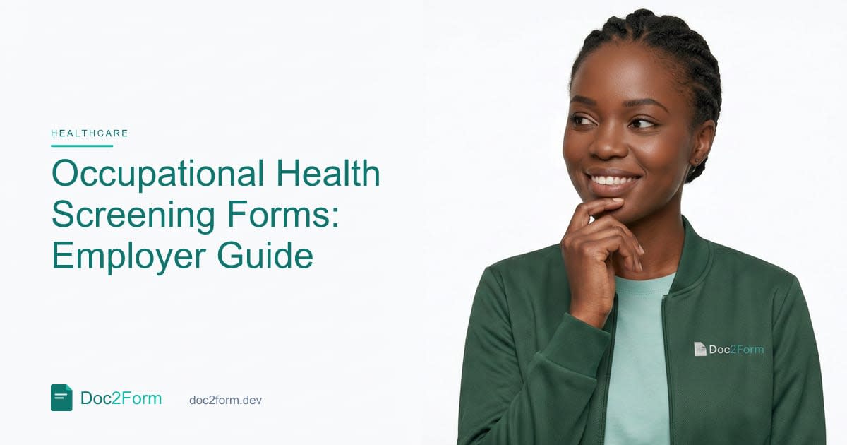 Occupational Health Screening Forms for Employers