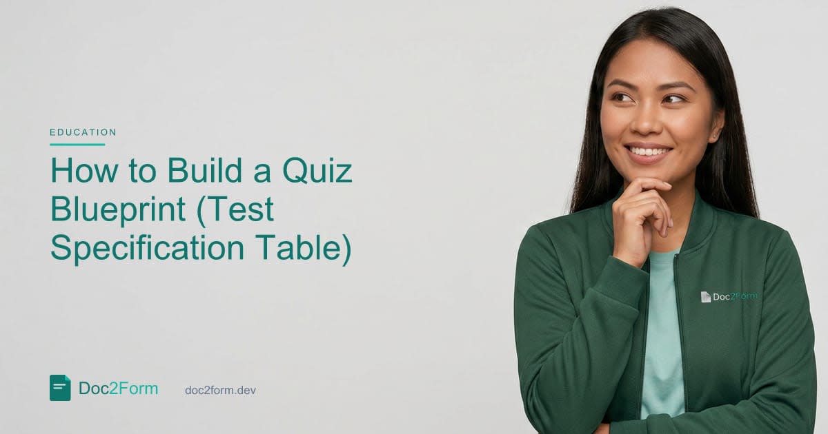 How to Build a Quiz Blueprint (Test Specification Table)