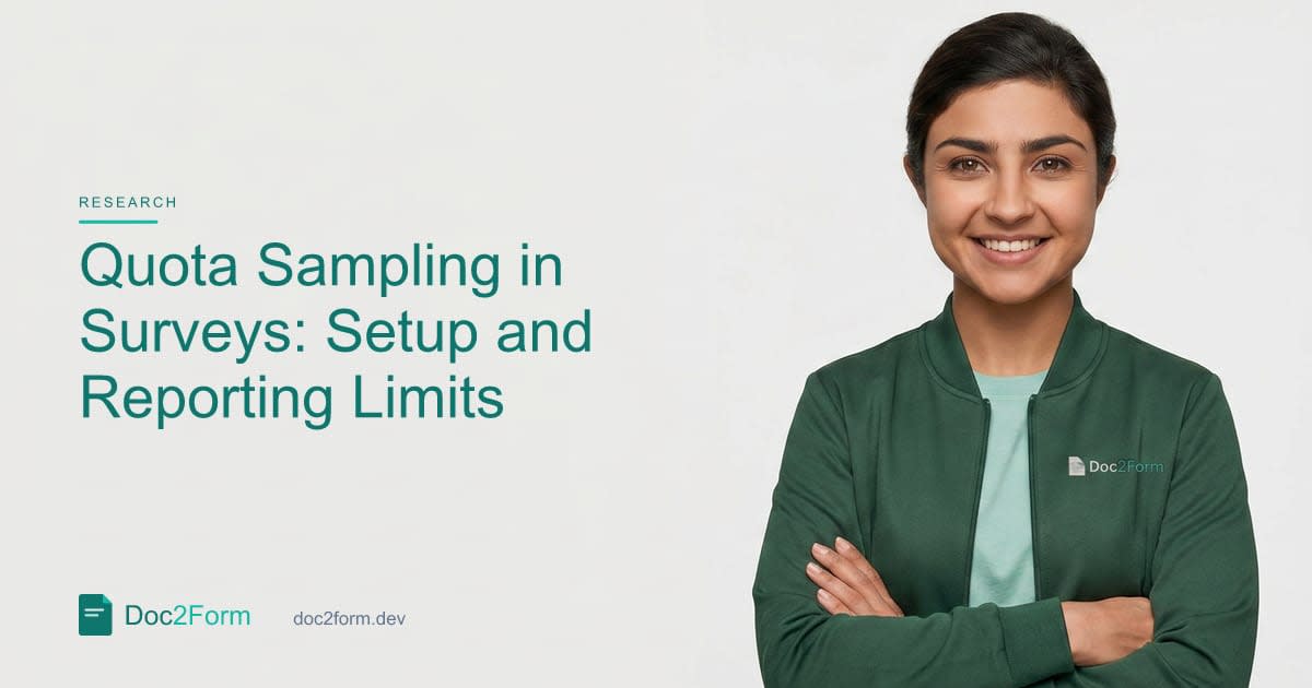 Quota Sampling in Surveys: Setup and Reporting Limits